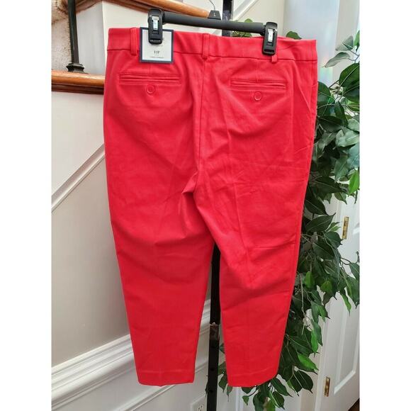 Charter Club Women Red Cotton & Rayon Mid Rise Slim Leg Crop Pant Size 12 Petite - Picture 7 of 12